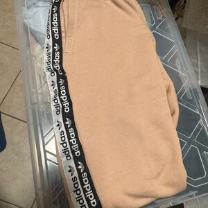 Adidas women’s salmon/beige Joggers with Logo Trim
